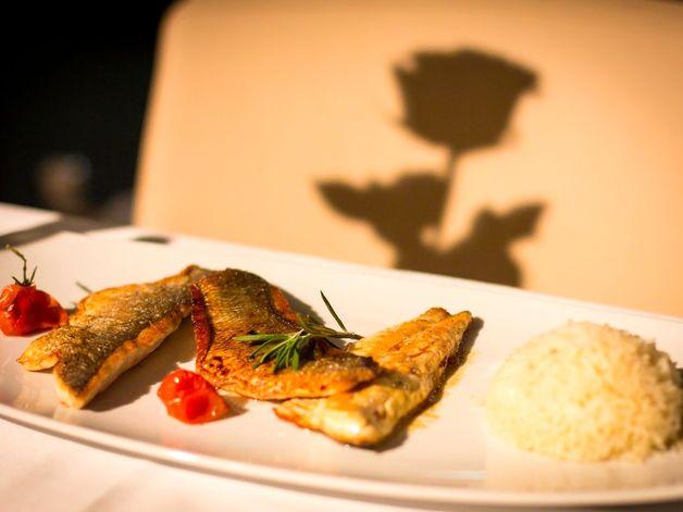 Ferdis Fisch und Steak Restaurant, Branzino mit Risotto