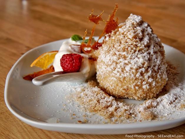 Restaurant so guad, Topfenknödel mit saisonaler Fülle